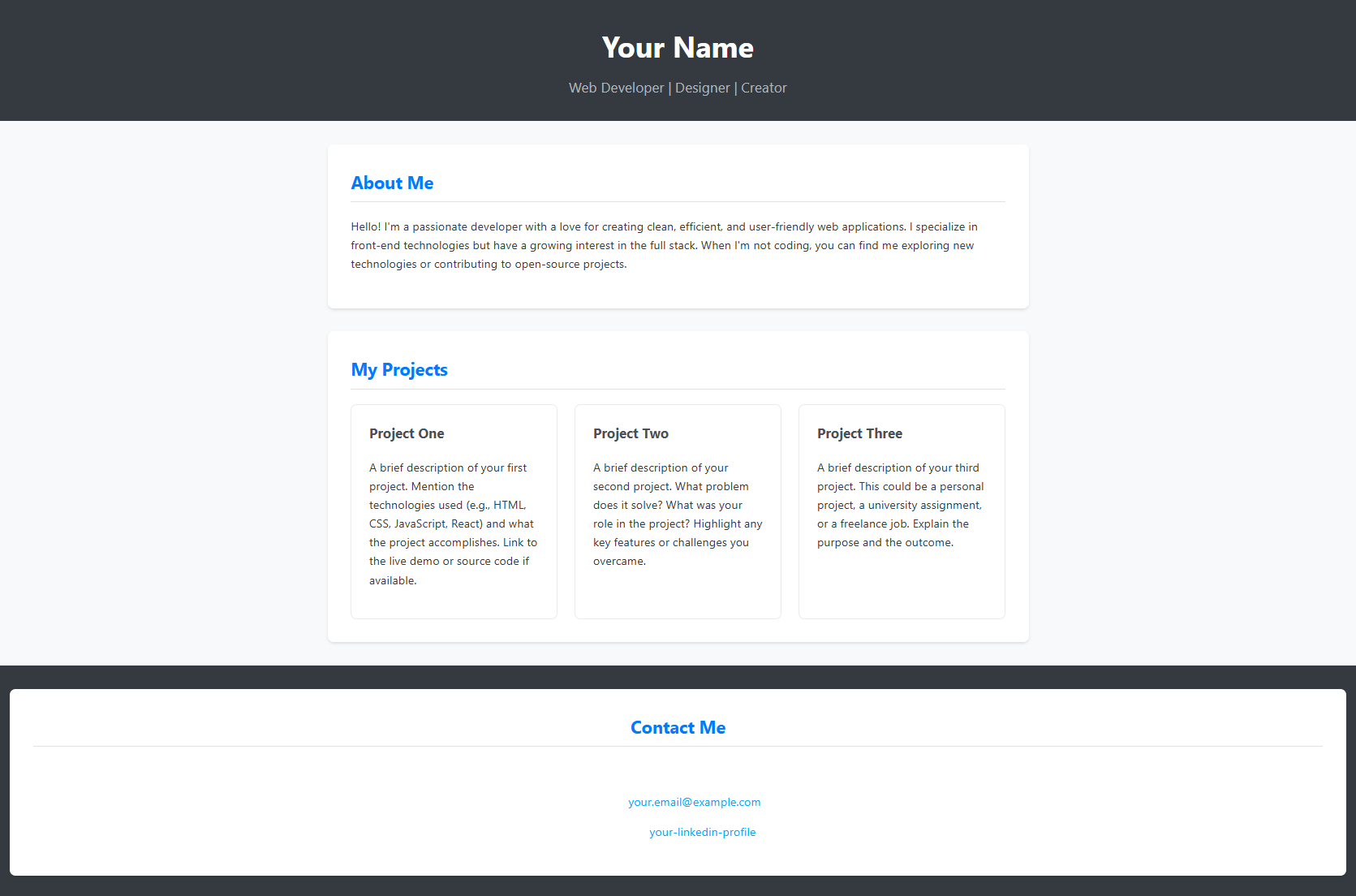 Final portfolio website